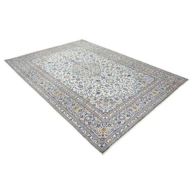 Mid-Century Modern Kashan Oriental Hand-Knotted Rug For Sale - Image 3 of 13