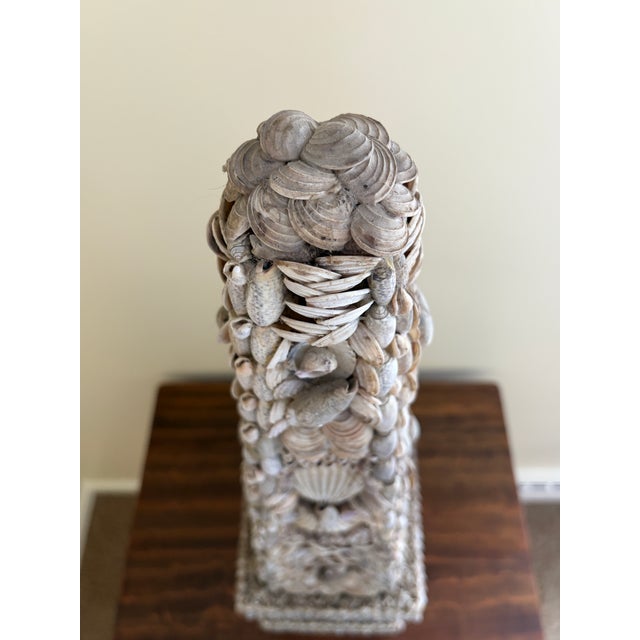 Late 20th Century Neoclassical Grand Tour Coquillage Shell Encrusted Obelisk For Sale - Image 11 of 13