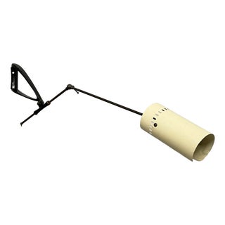 Mid-Century Modern Italian Adjustable Wall Lamp in Metal and Brass, 1950s For Sale