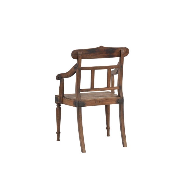 Farmhouse Vintage Anglo-Indian Teakwood Armchair For Sale - Image 3 of 3