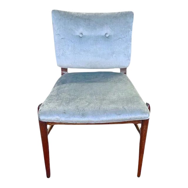 Mid-Century Modern Brown Saltman Velvet Side Chair For Sale