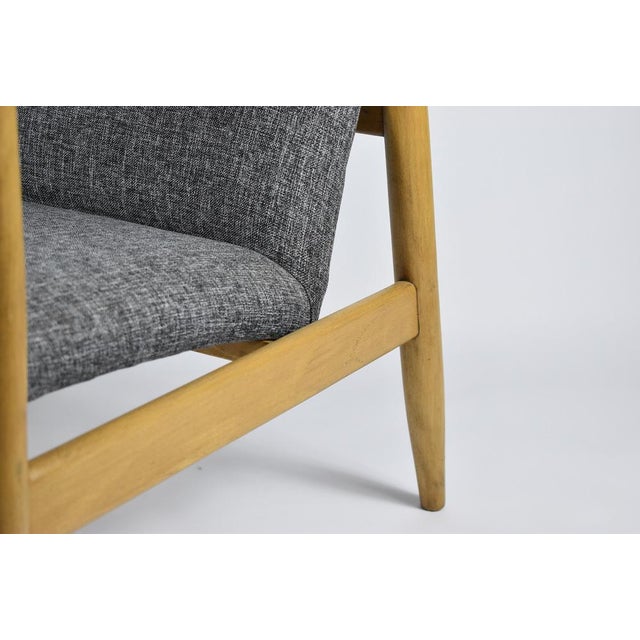 Vintage Grey Fabric Armchair by E. Homma, 1960s For Sale - Image 11 of 15