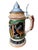 Large 2L German stein with stag, deer, and tree scenes, a hunting dog, and a squirrel-form handle — ornate pewter conical...