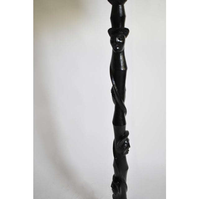 1970s Africanist Ebonised Wood Floor Lamp, 1970s For Sale - Image 5 of 6