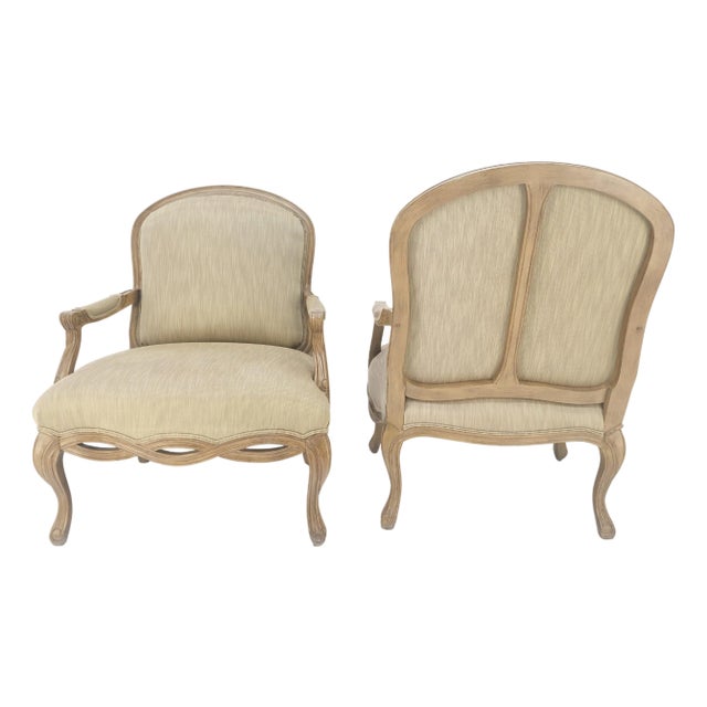 Pair of Carved Arm Lounge Fireside Chairs by Bernhardt Regency Style For Sale