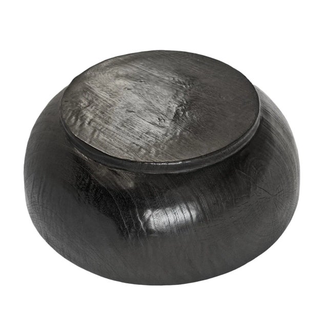 Early 21st Century Vintage Javanese Modern Ebony Teak Wood Bowl For Sale - Image 5 of 6
