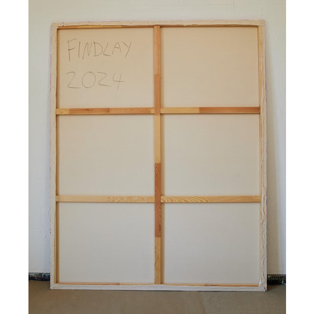 2020s "Observations In The Desert / Magenta Over Dark Green" Large Abstract Acrylic Painting by Simon Findlay For Sale - Image 5 of 12