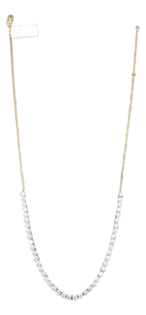 3.87 Ct Halfway Diamond Tennis Necklace