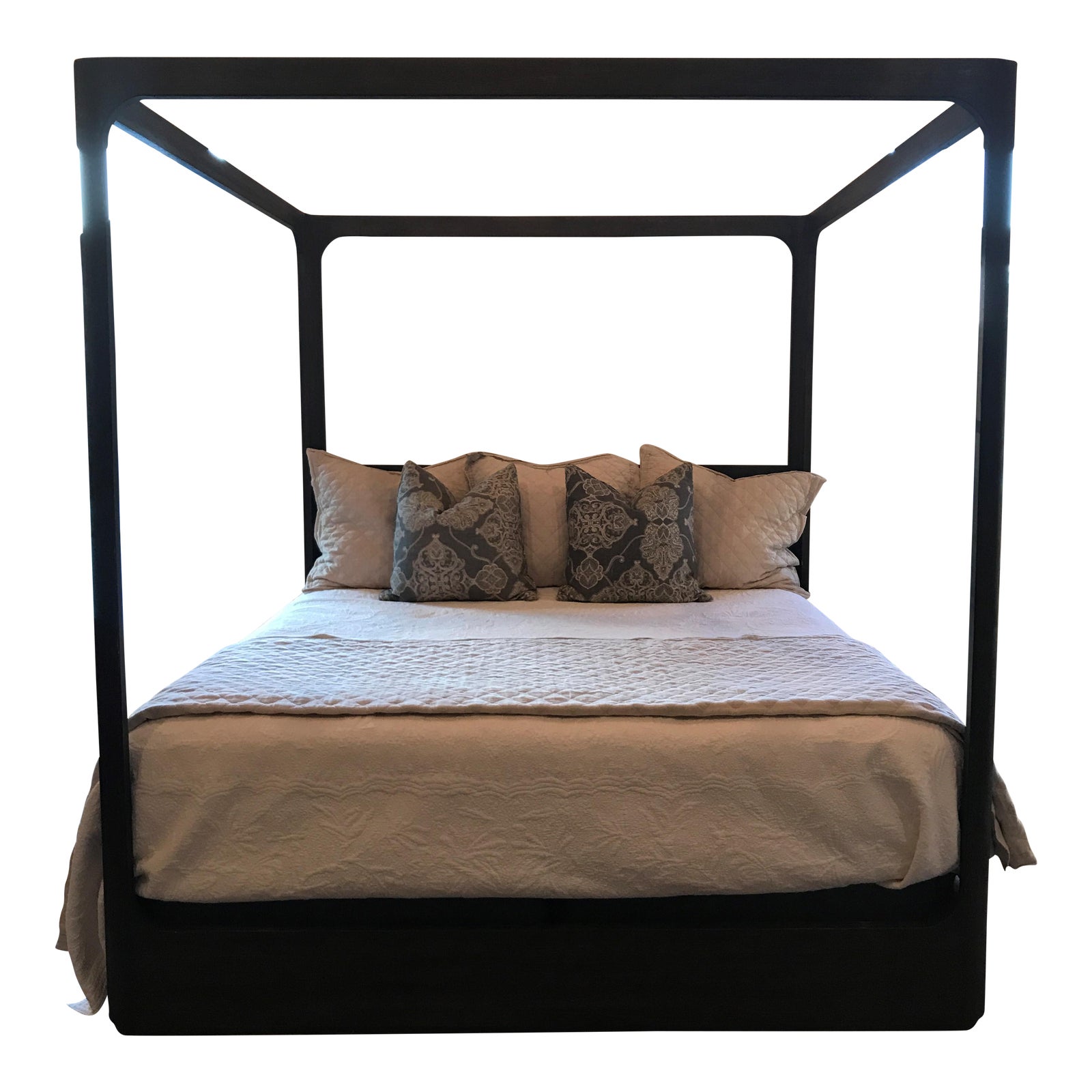Restoration Hardware Martens King Size Oak Canopy Bed Chairish