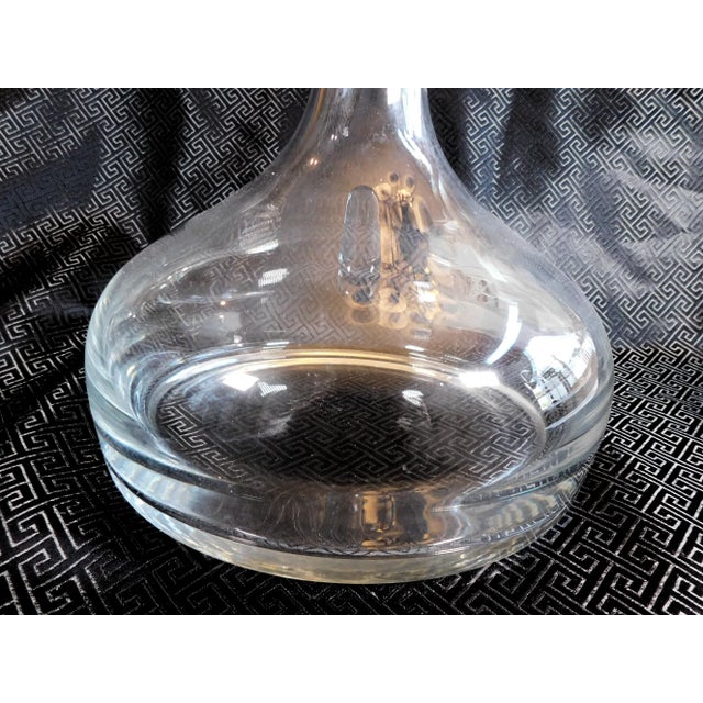 Glass 1930s Large Crystal Ships Decanter With Etched Ship For Sale - Image 7 of 8