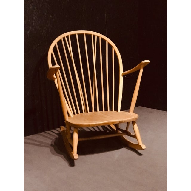 Mid-Century Rocking Chair in Light Elm by Lucian Ercolani for Ercol For Sale - Image 9 of 9