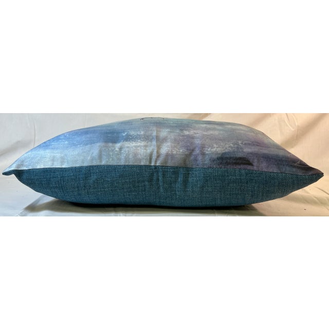 Large Bolster Pillow Decorated With a Water Color Look Rangle of Majestic Deer Grazing in a Snowy Winter Valley - Made in the U K For Sale - Image 9 of 12
