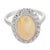 Modern Mid Century Opal Old European Cut Diamond Platinum Cluster Ring, Size 6 For Sale - Image 3 of 6
