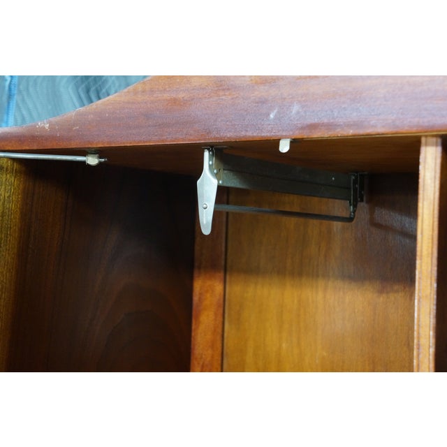 Antique English Art Deco Queen Anne Style Burr Walnut Armoire Wardrobe Closet For Sale - Image 6 of 18