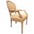 French Louis XVI Medallion Back Armchair With Crème-Peinte Distressed Finish For Sale - Image 4 of 18