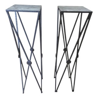 Classical Wrought Iron Pedestals, 1950s, Set of 2 For Sale