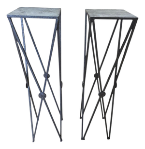 Classical Wrought Iron Pedestals, 1950s, Set of 2