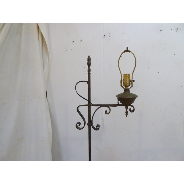 Vintage Iron Floor Lamp For Sale - Image 4 of 5