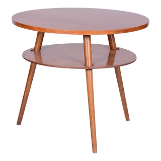 Mid-Century Coffee Table in Walnut & Beech from Mücke Melder, Czech, 1950s For Sale