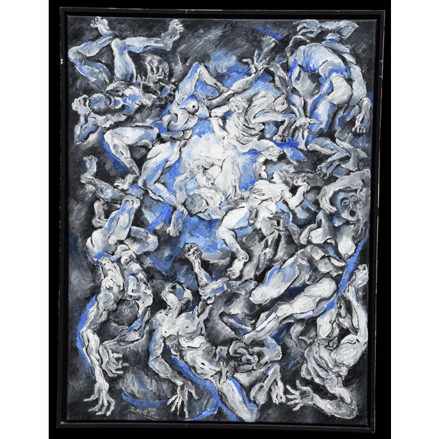 Richild holt *1941 einöde, austria "apocalypse", 1990 oil on canvas, framed signed and dated lower left size: 80 x 60 cm...