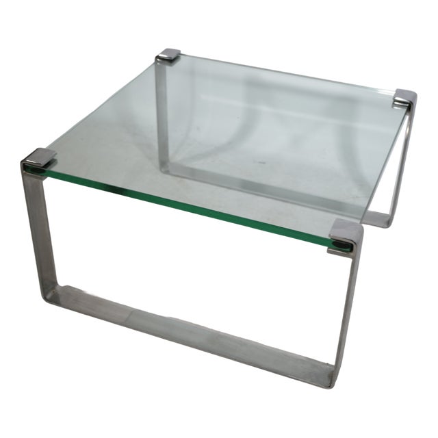 Narrow Glass and Chrome Coffee Table 1022 Klassik by Draenert, 1970s For Sale