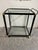 Hollywood Regency Black & Gold-Tone Glass Bar Cart or Tea Cart For Sale In New York - Image 6 of 12
