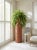 Chestnut Vintage Mid-Century Woven Wicker Pedestal Urn Planter | Boho Chic Rattan Floor Stand For Sale - Image 8 of 12