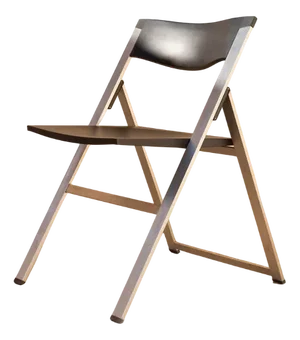 Steel and Black Plastic Folding Chair P08 by Justus Kolberg for Tecno, Italy, 1990s