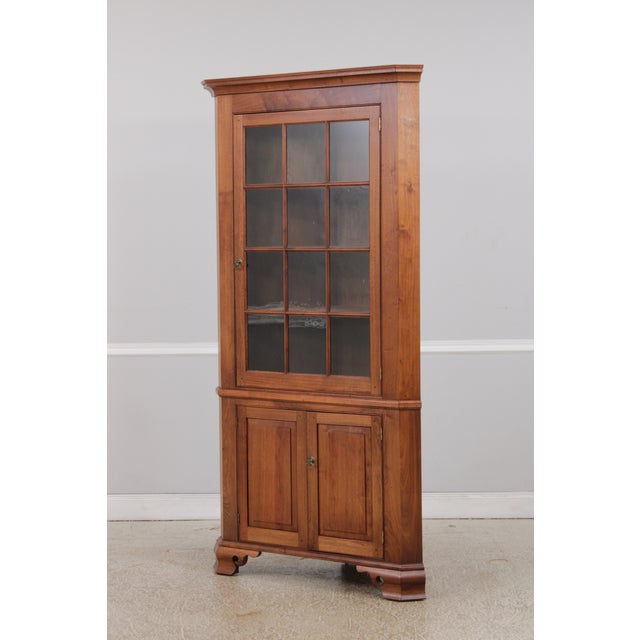 Chippendale Bench Made Chippendale Style Walnut Corner Cabinet For Sale - Image 3 of 13