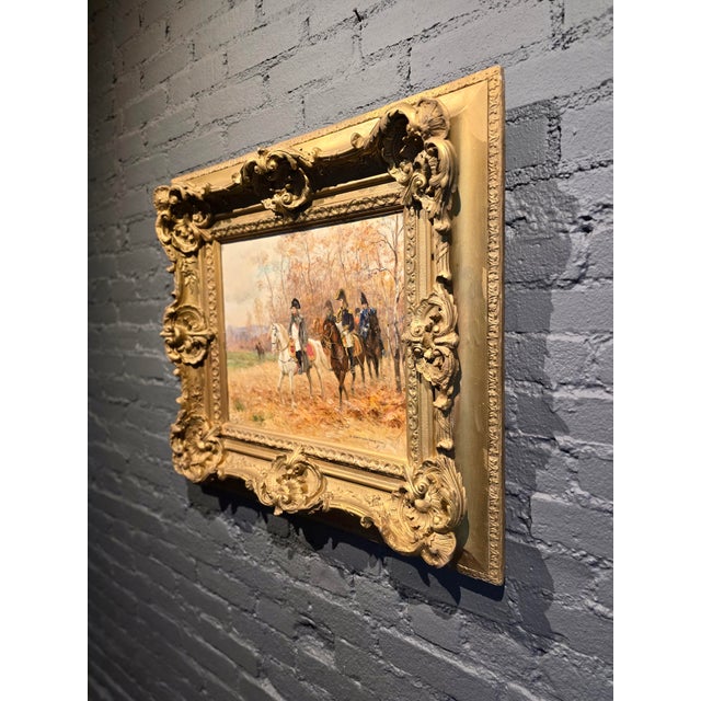 Raymond Desvarreux-Larpenteur -Napoleon on Horseback Accompanied by His Officers-Oil Painting For Sale - Image 10 of 11