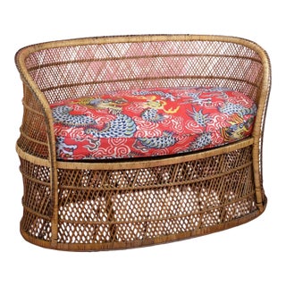 Buri Rattan Vintage Settee For Sale