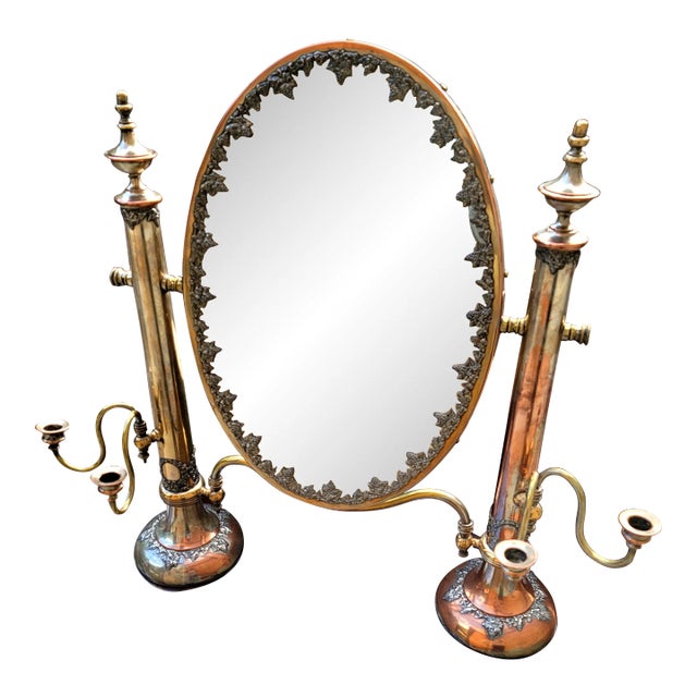 Antique Early 20th Century Victorian Sheffield Large Silver-Plated Table Mirror For Sale