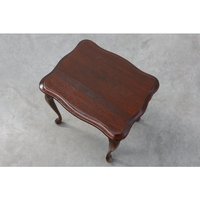Brown Small Queen Anne Side Table with Cabriole Legs, England, 1900s For Sale - Image 8 of 11