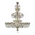 Huge Imperial Venetian "Rigadin" Murano Glass Chandelier With Gold Trimming For Sale