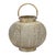 Illuminate your home with bohemian elegance! This Distressed Punched Metal Lantern features a stunning copper and green...