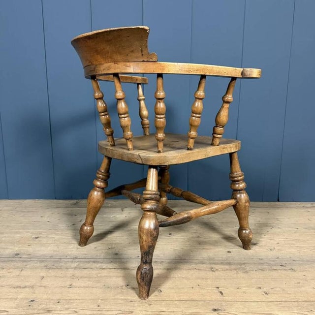 Antique English Captain's Chair, 1900s For Sale - Image 12 of 18
