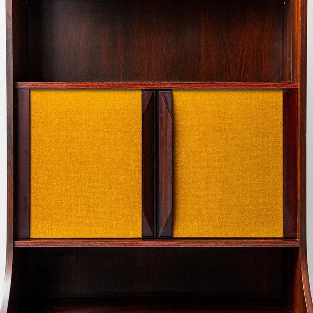 1960s Wooden and Fabric Bookcase Cabinet, 1960s For Sale - Image 5 of 13