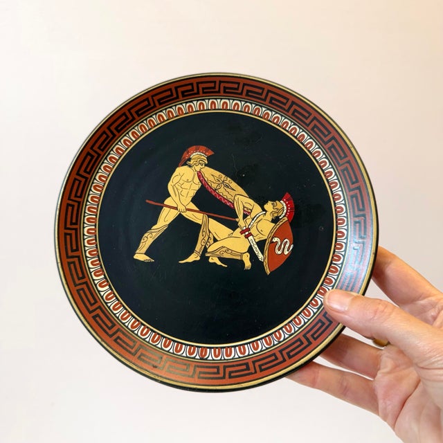 Vintage Set of 6 Terracotta Ancient Greek Replica Wall Plates For Sale In New York - Image 6 of 10
