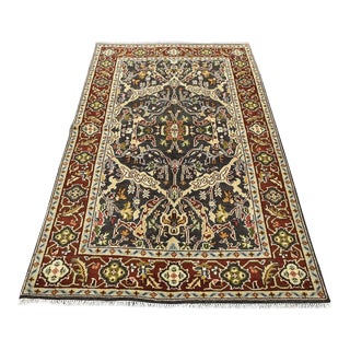 Heriz Rug 5'1'' X 7'9'' Gray Wool Traditional Hand-Knotted Oriental Carpet For Sale