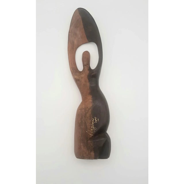 Early 21st Century Ghanian Iroko Wood Figurine of Kneeling Woman For Sale - Image 12 of 12