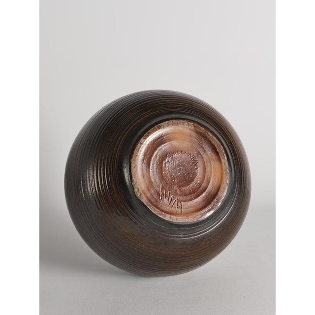 Brown Salt-Glazed Stoneware Vase by Arthur Andersson for Wallåkra For Sale - Image 12 of 13