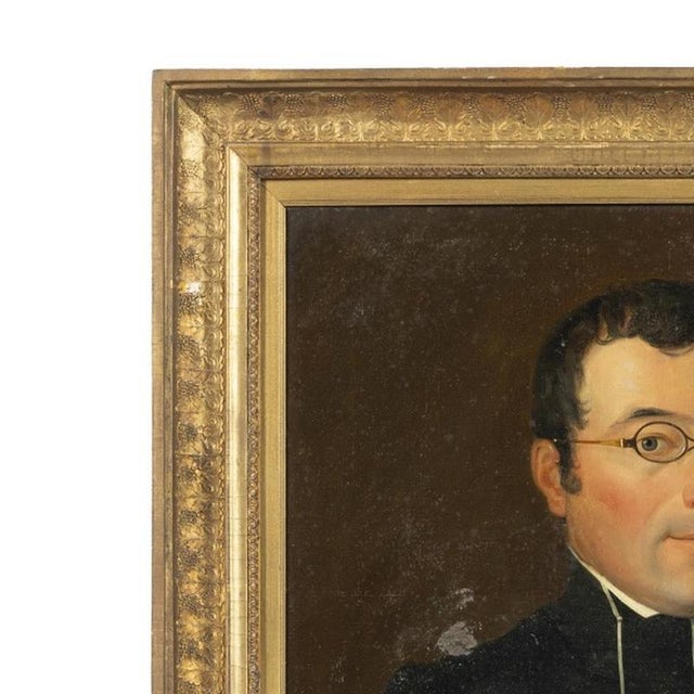 Painting - Portrait of a Clergyman - 19th Century. Oil on canvas, Portuguese school, 19th century. Relined. Dimensions: 70...