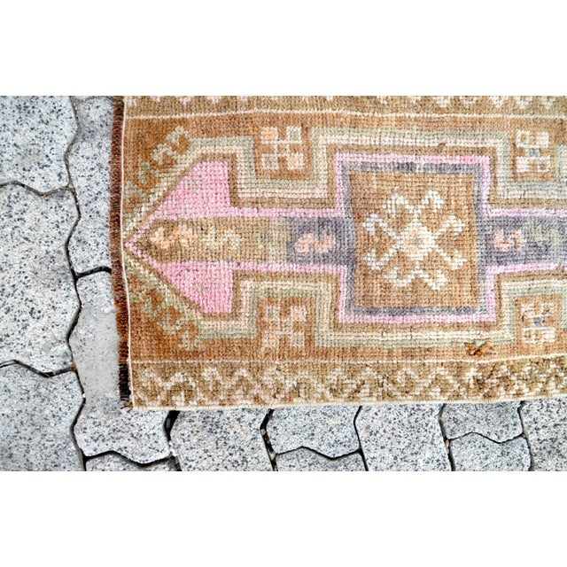 1960s Boho Decor Hand Made Distressed Rug For Sale - Image 4 of 6