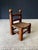 Vintage French Provincial Brutalist Design Low Stool by Charles Dudouyt. Made in France, 1940's period. Oak turned...