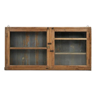 Wood Wall Display Case with Patinated Bottom For Sale
