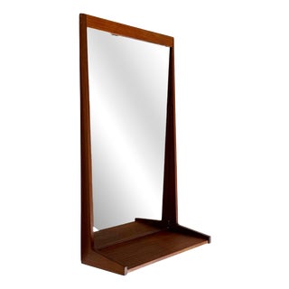 Teak Mirror with Shelf from Aksel Kjersgaard, 1960s For Sale