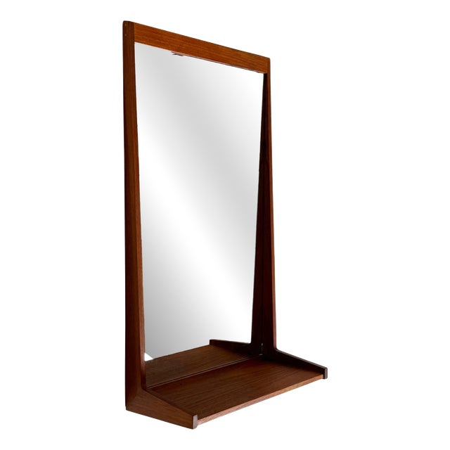 Teak Mirror with Shelf from Aksel Kjersgaard, 1960s For Sale
