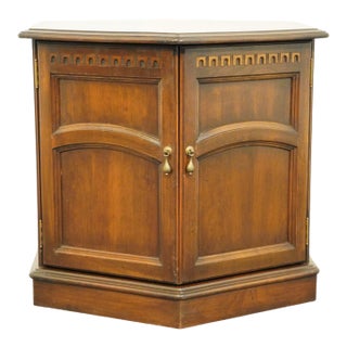 Kling Colonial Cambridge Court Solid Cherry Traditional Style Hexagonal Storage Accent End Table in 36-8007 - 219 Finish For Sale