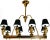 8 light chandelier, France C.1960'. 2 patina brass. Perfect condition. US wired and in working condition.