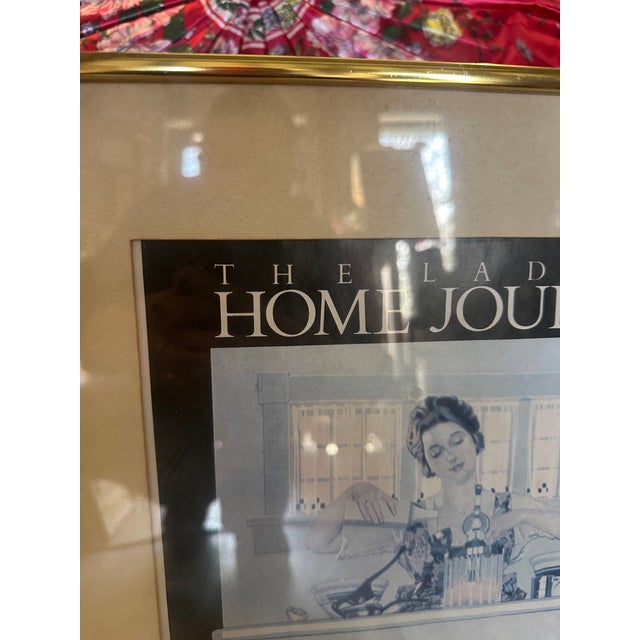 Metal 1970s Pair of Ladies Home Journal Magazine Covers, Framed For Sale - Image 7 of 9